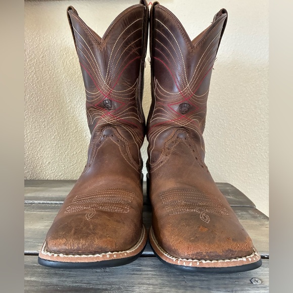 Men’s Ariat Sport Western Performance Wide Square Toe Cowboy Boot Sz 7.5D - Picture 10 of 13
